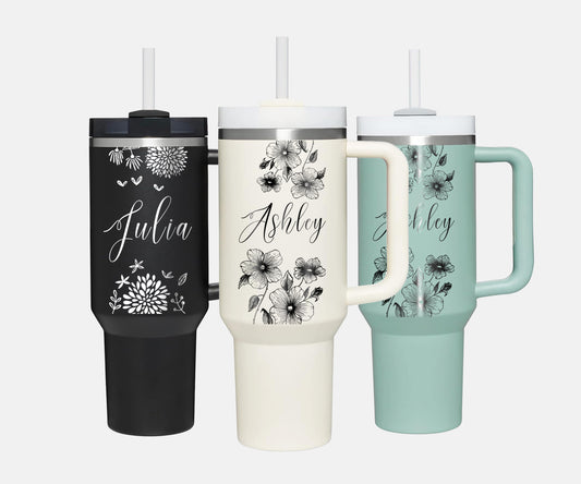 Floral Personalized Tumbler 40oz